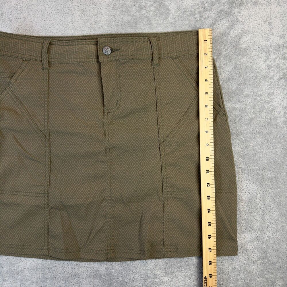 PrAna Skirt Womens 8 Olive Green Aztec Casual Outdoor Hiking Athletic Nylon Cute - Picture 7 of 8